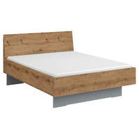 BETT 140/200 cm  in Grau, Eichefarben  - Eichefarben/Grau, Trend (140/200cm) - Stylife