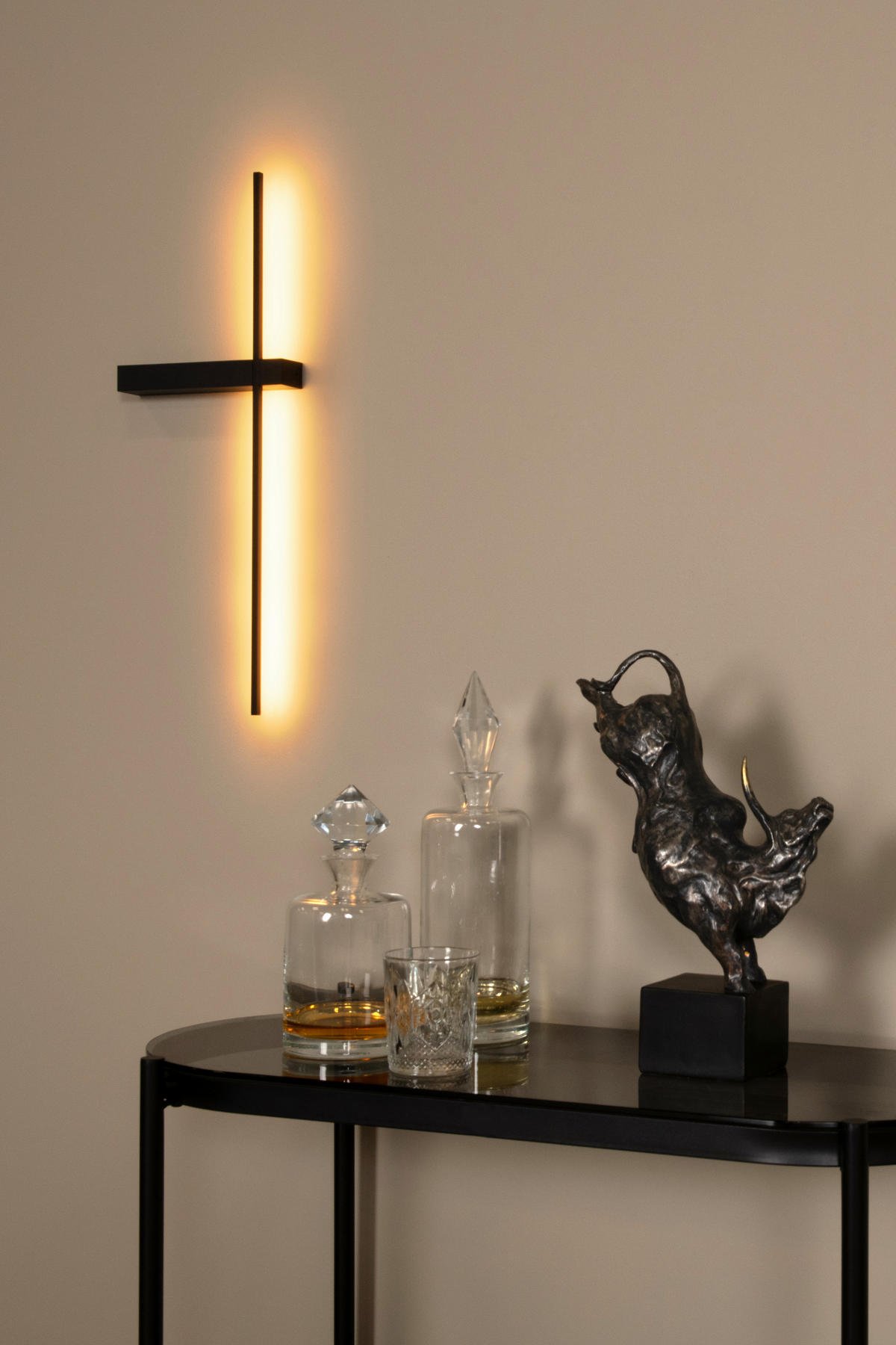LED-WANDLEUCHTE Segin 60/4/22 cm   - Schwarz, Design, Metall (60/4/22cm) - Lucide