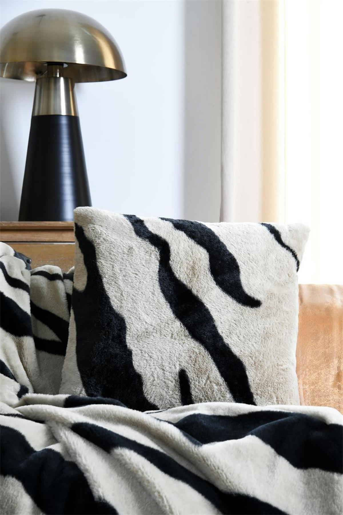 UKRASNI JASTUČIĆ   COZY  - crna/taupe, Basics, tekstil (45/45cm)