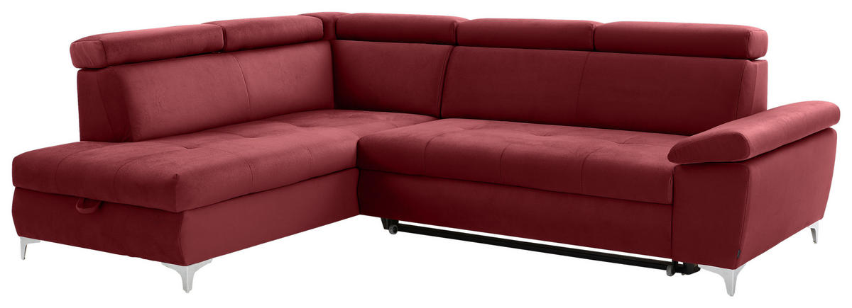 KUTNA GARNITURA tekstil  bordo   - bordo/boje kroma, Konvencionalno, tekstil/metal (206/271cm) - Carryhome