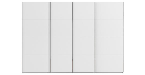 SCHWEBETÜRENSCHRANK 316/223/68 cm 4-türig Weiß  - Chromfarben/Weiß, Design, Holzwerkstoff/Metall (316/223/68cm) - Novel