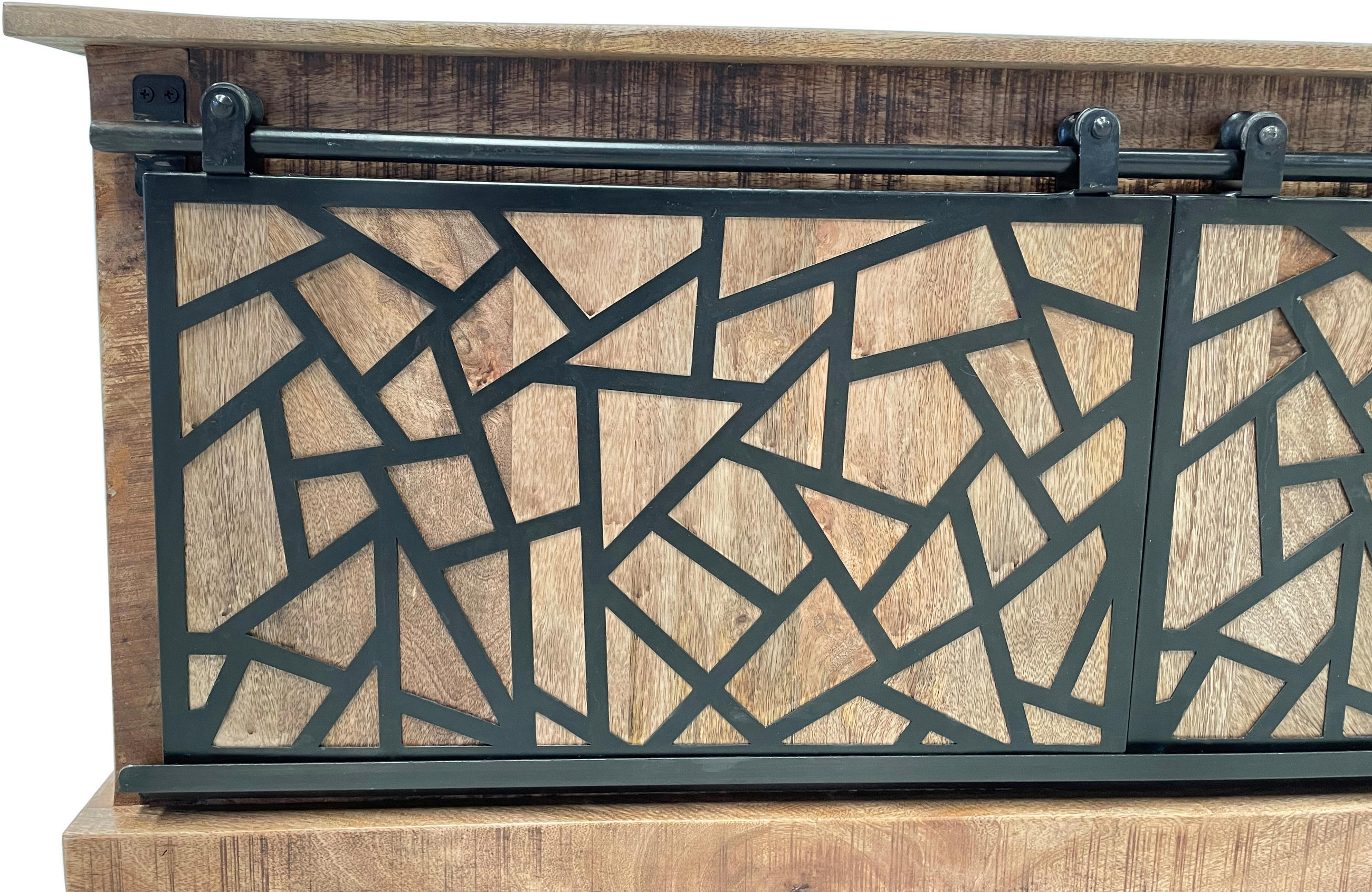 NÍZKÁ KOMODA, mangové dřevo, přírodní barvy, 170/50/45 cm - přírodní barvy/antracitová, Natur, kov/dřevo (170/50/45cm) - MID.YOU