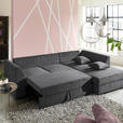 ECKSOFA in Cord Anthrazit  - Anthrazit/Schwarz, Design, Kunststoff/Textil (259/174cm) - Cantus