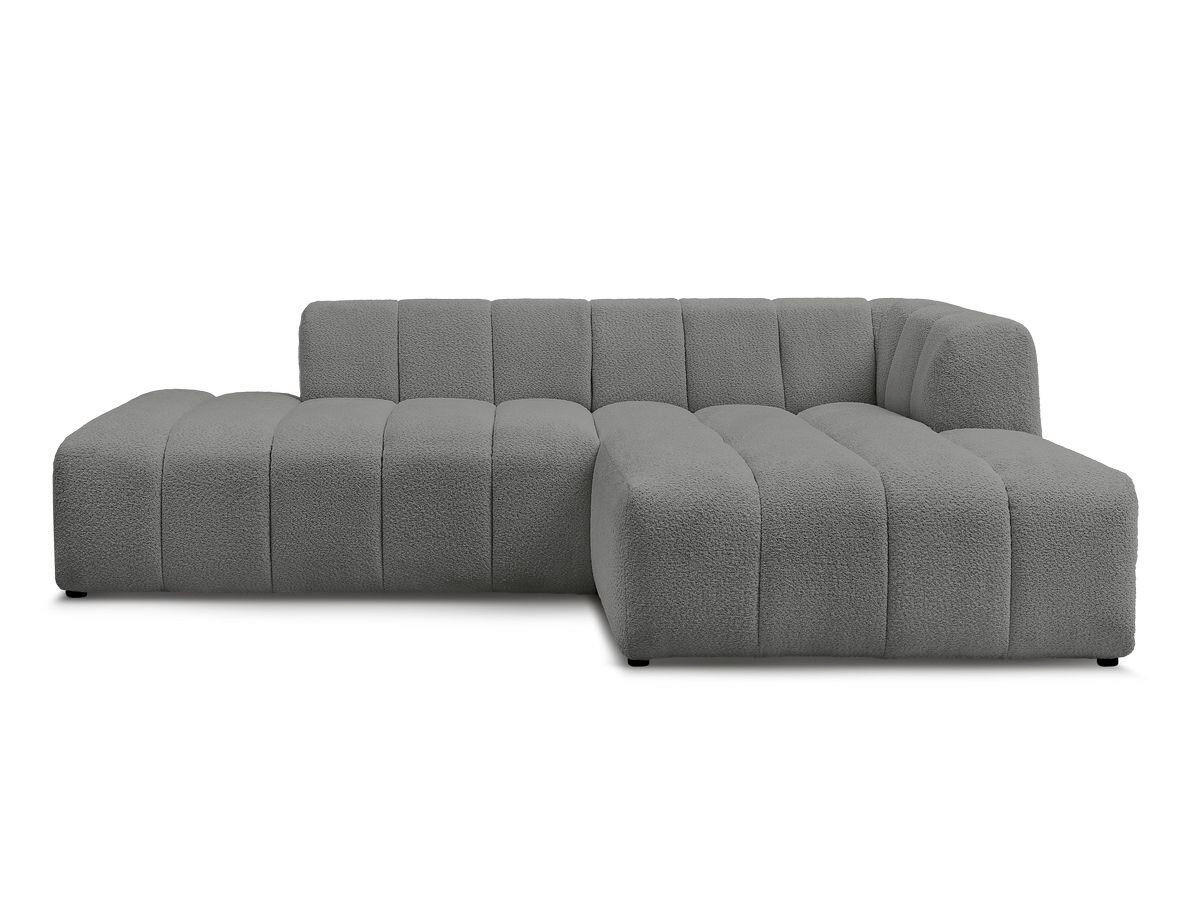 ECKSOFA  ANNECY Dunkelgrau Bouclé  - Dunkelgrau/Schwarz, MODERN, Kunststoff/Textil (262/170cm)