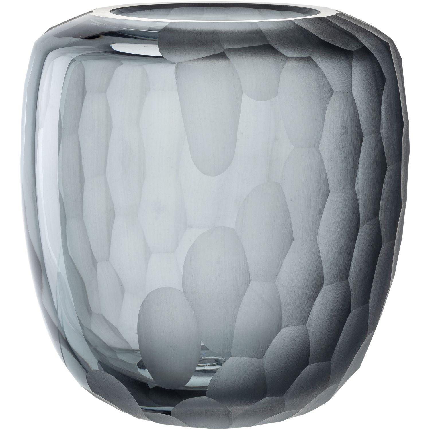 VASE  - Grau, KONVENTIONELL, Glas (16,50/17,50/16,50cm) - Leonardo