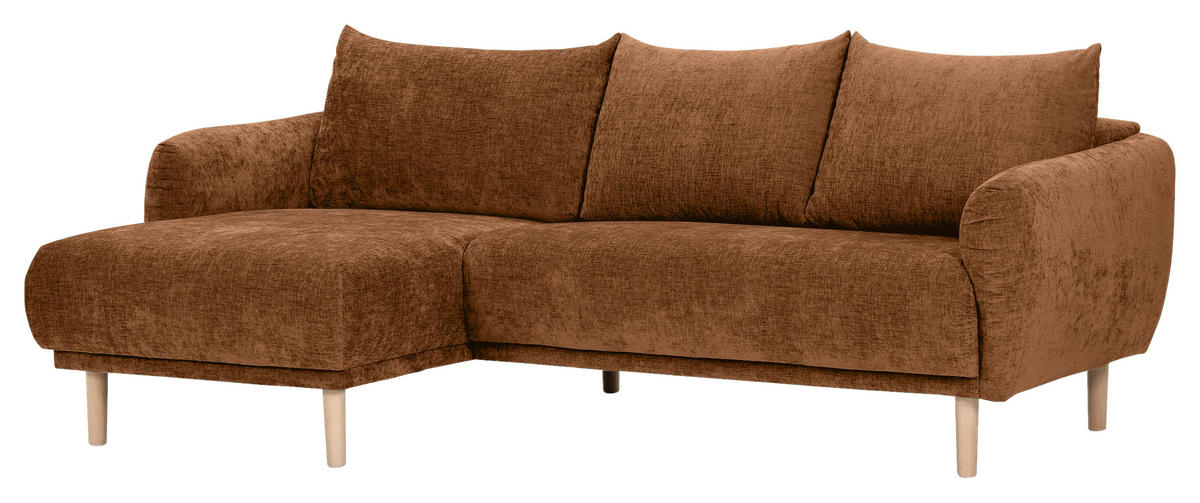 HÖRNSOFFA i flatväv rostfärgad  - bokfärgad/rostfärgad, Klassisk, trä/textil (144/230cm) - Livetastic