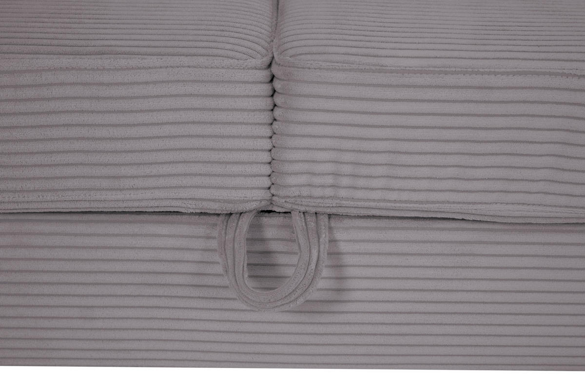 ECKSOFA in Cord Dunkelgrau  - Dunkelgrau/Silberfarben, Design, Textil/Metall (250/167cm) - Xora