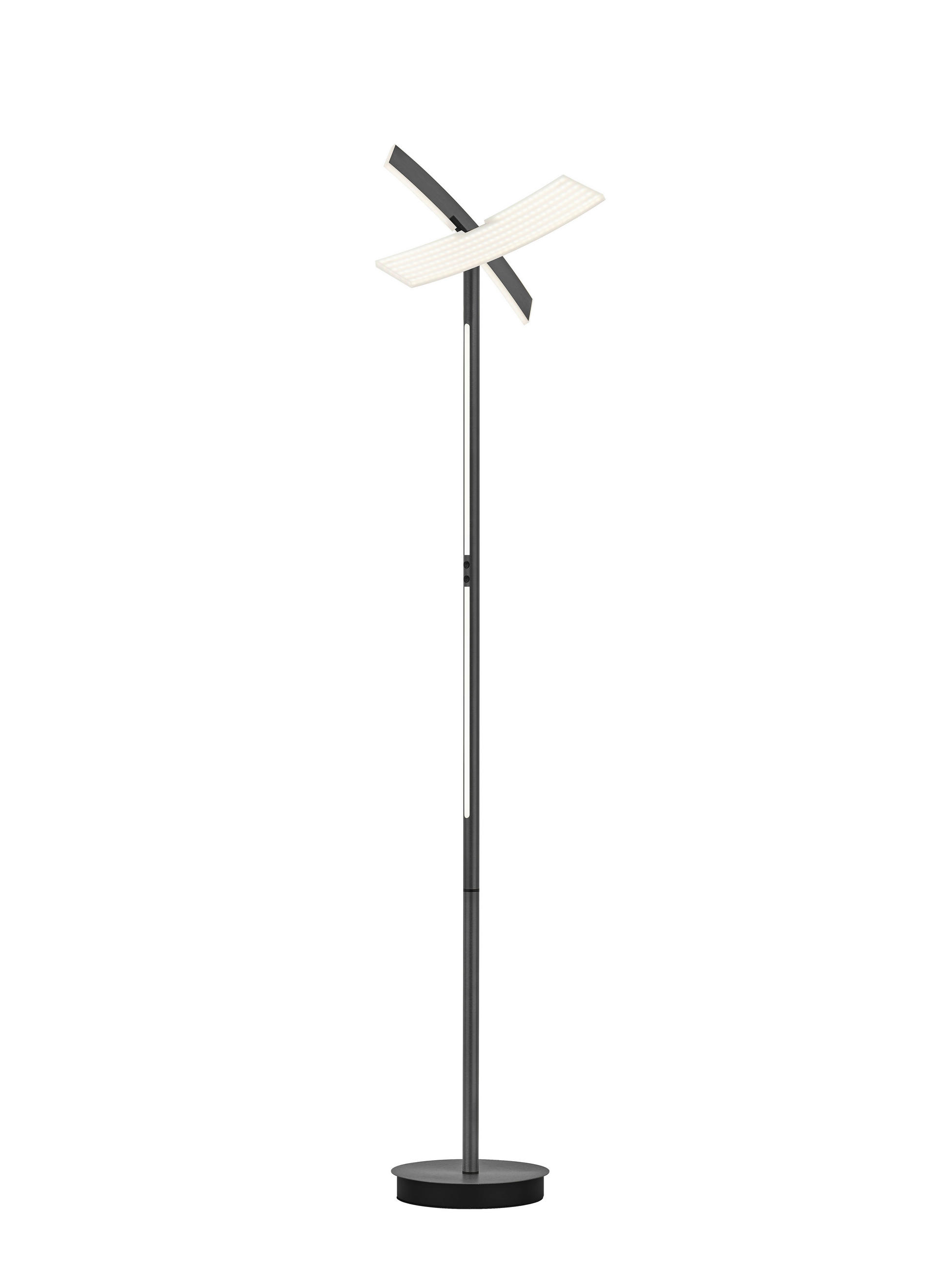 LED-STEHLEUCHTE TWICE   - Alufarben, Design, Metall (180cm) - Hell