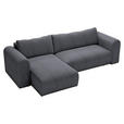 ECKSOFA in Cord Graphitfarben  - Schwarz/Graphitfarben, MODERN, Kunststoff/Textil (150/245cm) - Carryhome