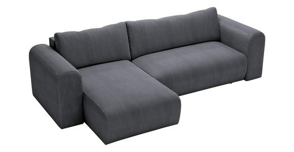 ECKSOFA Graphitfarben Cord  - Schwarz/Graphitfarben, MODERN, Kunststoff/Textil (150/245cm) - Carryhome