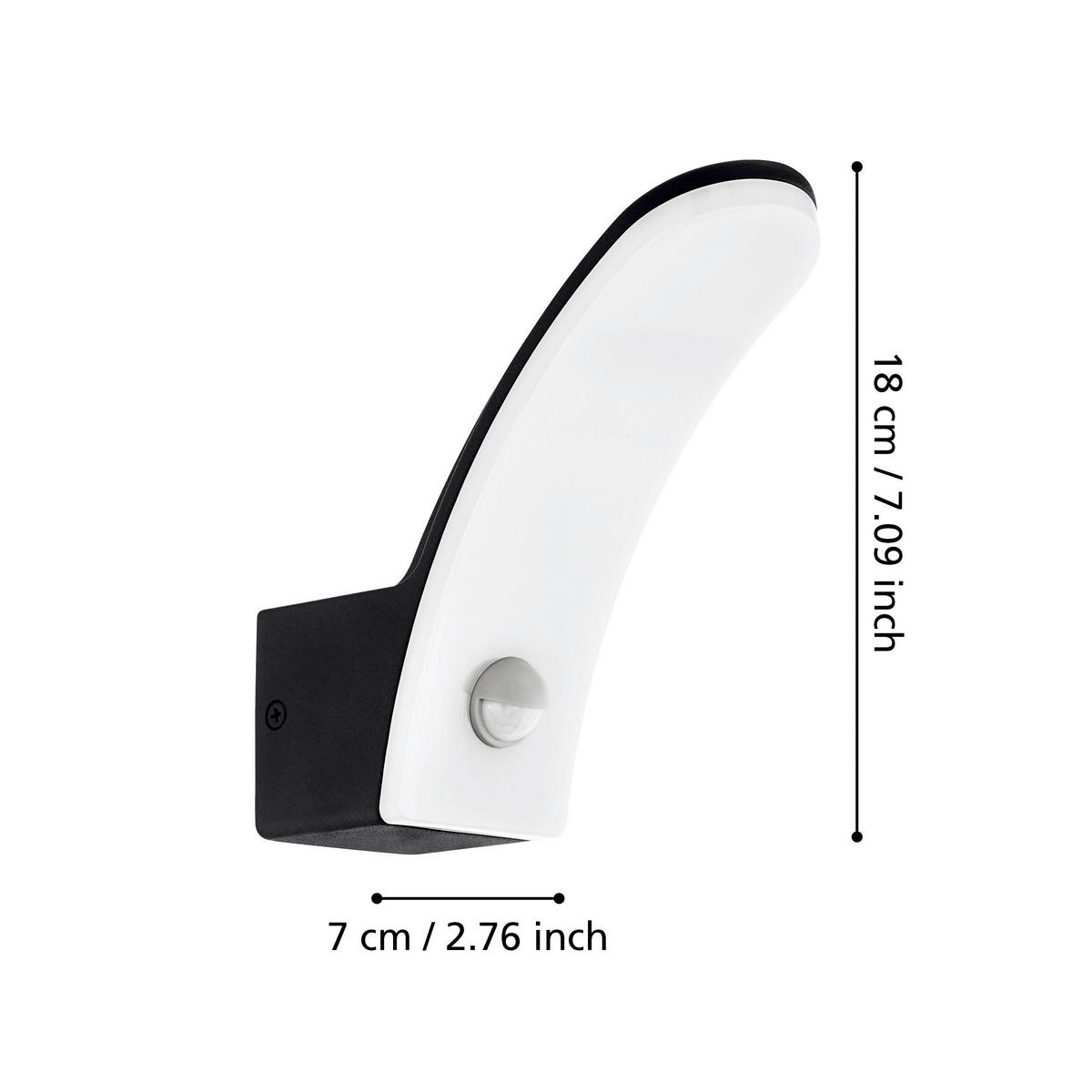 VENKOVNÍ NÁSTĚNNÉ SVÍTIDLO, 18/7/19 cm - bílá/černá, Design, kov/plast (18/7/19cm) - Eglo