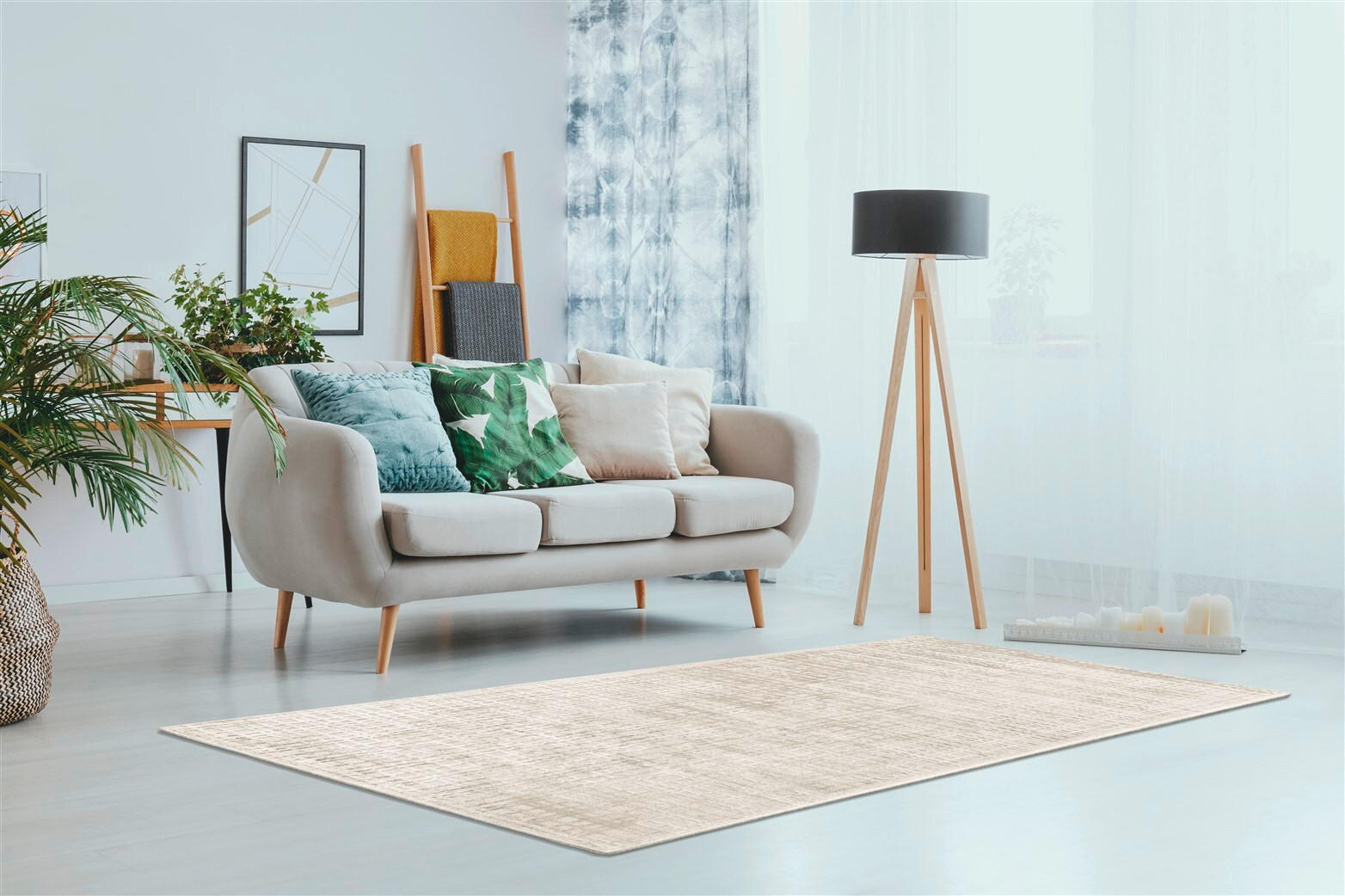 FLACHWEBETEPPICH 120/170 cm Karma Silberfarben, Beige  - Beige/Silberfarben, Basics, Textil (120/170cm) - Novel