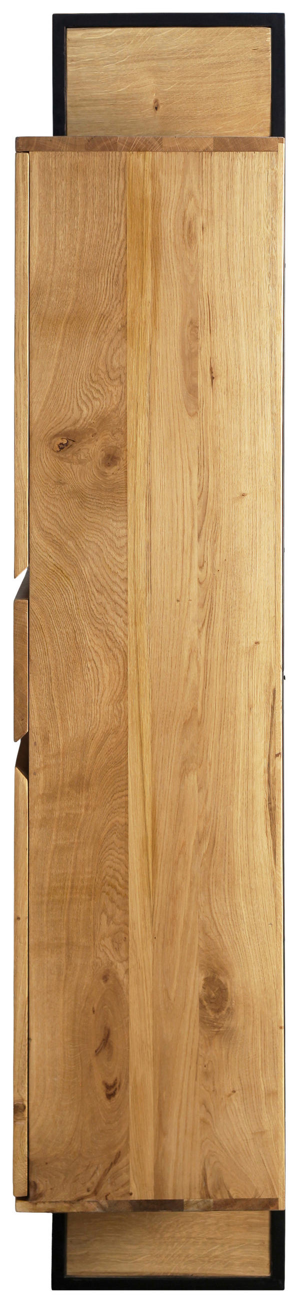 REGAL Mangoholz, Wildeiche vollmassiv Naturfarben  - Schwarz/Naturfarben, LIFESTYLE, Holz/Metall (118/183/40cm) - Landscape