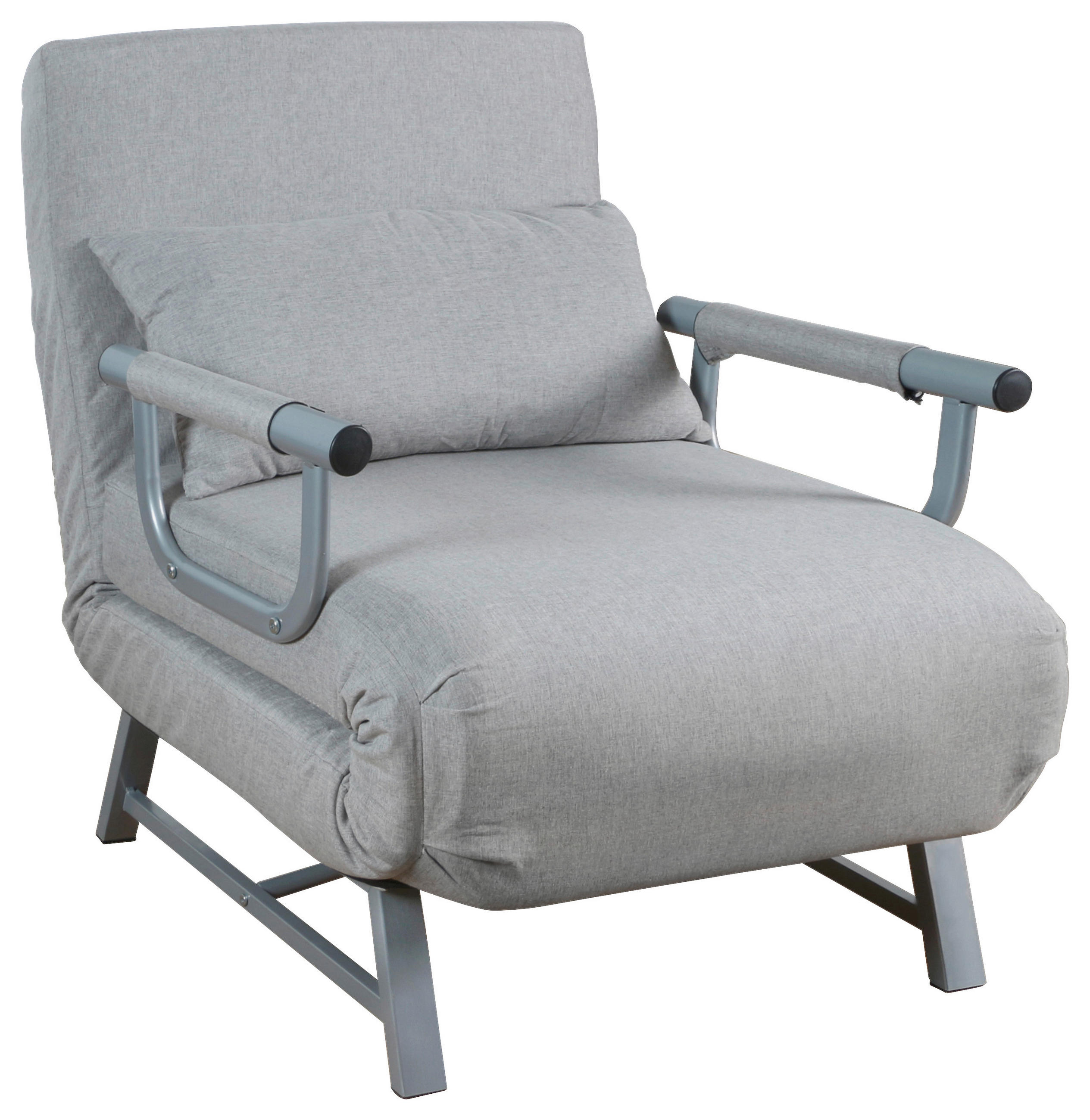 BÄDDFÅTÖLJ i flatväv grå  - grå, Modern, metall/textil (64/95/78cm) - MID.YOU