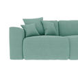 ECKSOFA Mintgrün Velours  - Chromfarben/Mintgrün, KONVENTIONELL, Kunststoff/Textil (293/195cm) - Carryhome