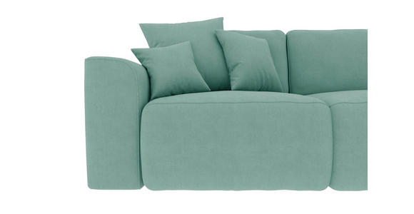 ECKSOFA in Velours Mintgrün  - Chromfarben/Mintgrün, KONVENTIONELL, Kunststoff/Textil (293/195cm) - Carryhome