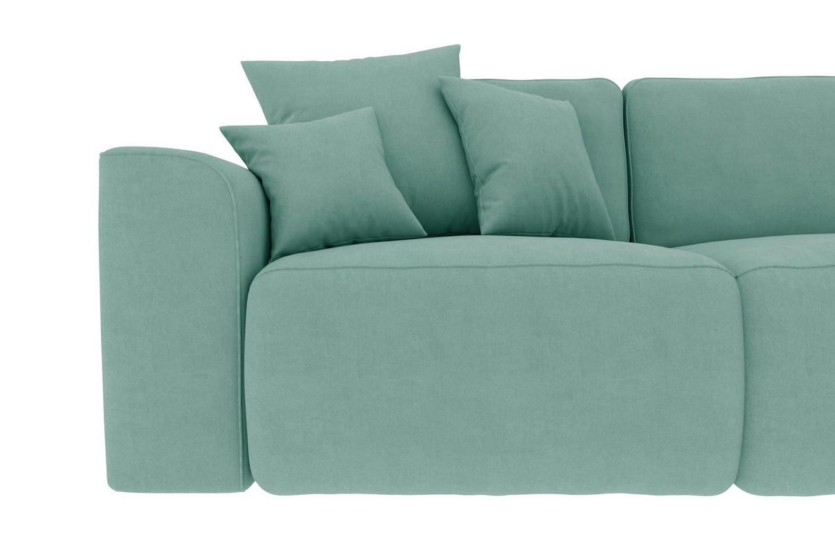 CloseUp von Carryhome ECKSOFA Mintgrün Velours.