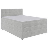 BOXSPRINGBETT 140/200 cm  in Hellgrau  - Hellgrau/Schwarz, Konventionell, Kunststoff/Textil (140/200cm) - Carryhome