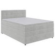 BOXSPRINGBETT 140/200 cm  in Hellgrau  - Hellgrau/Schwarz, KONVENTIONELL, Kunststoff/Textil (140/200cm) - Carryhome