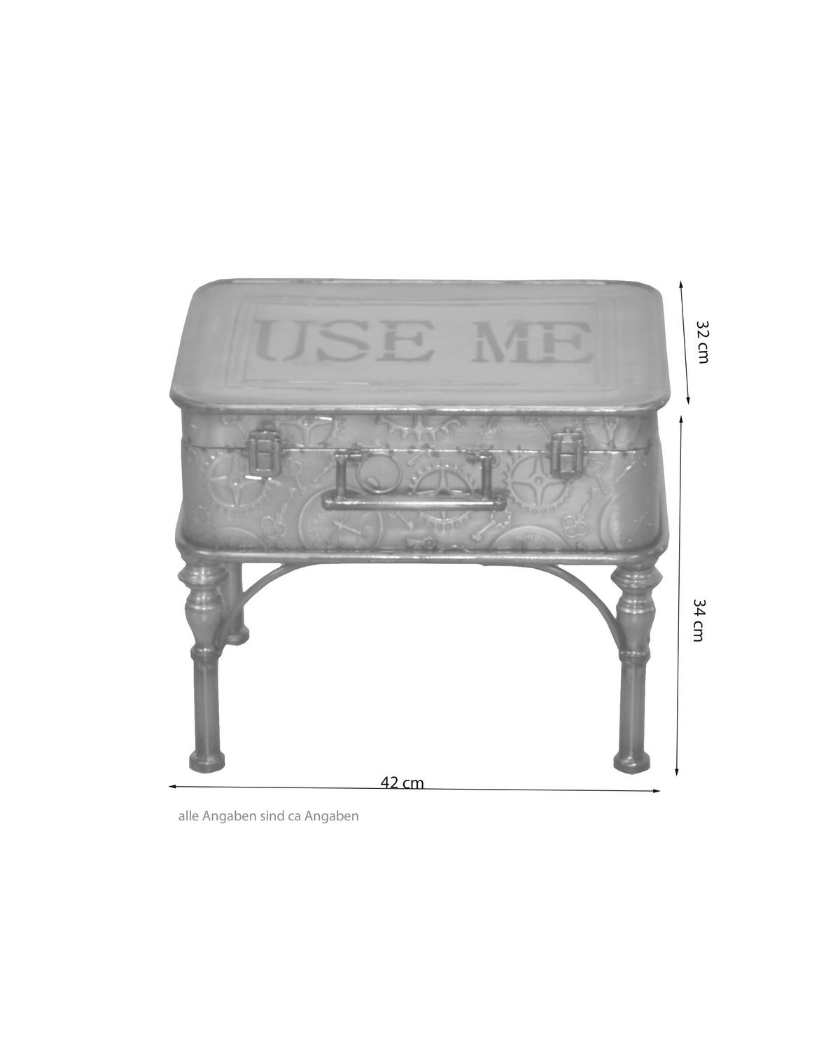COUCHTISCH 32/42/34 cm Silberfarben  - Silberfarben, Design, Metall (32/42/34cm) - MID.YOU