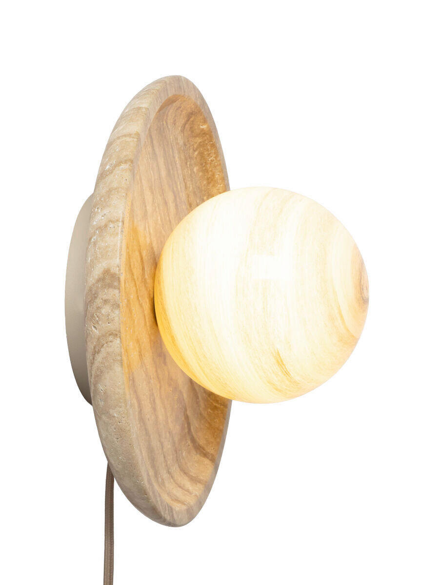 WANDLEUCHTE It's about RoMi 25/25/16 cm  - Sandfarben, Trend, Glas/Stein (25/25/16cm) - It's about Romi