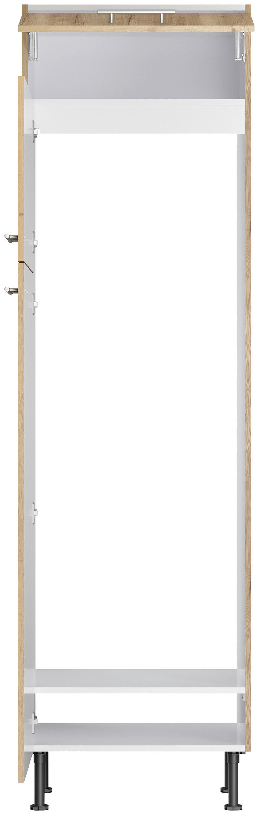 ECKKÜCHE 200/270 cm  in Eichefarben  - Edelstahlfarben/Eichefarben, Basics, Holzwerkstoff/Metall (200/270cm) - Optifit