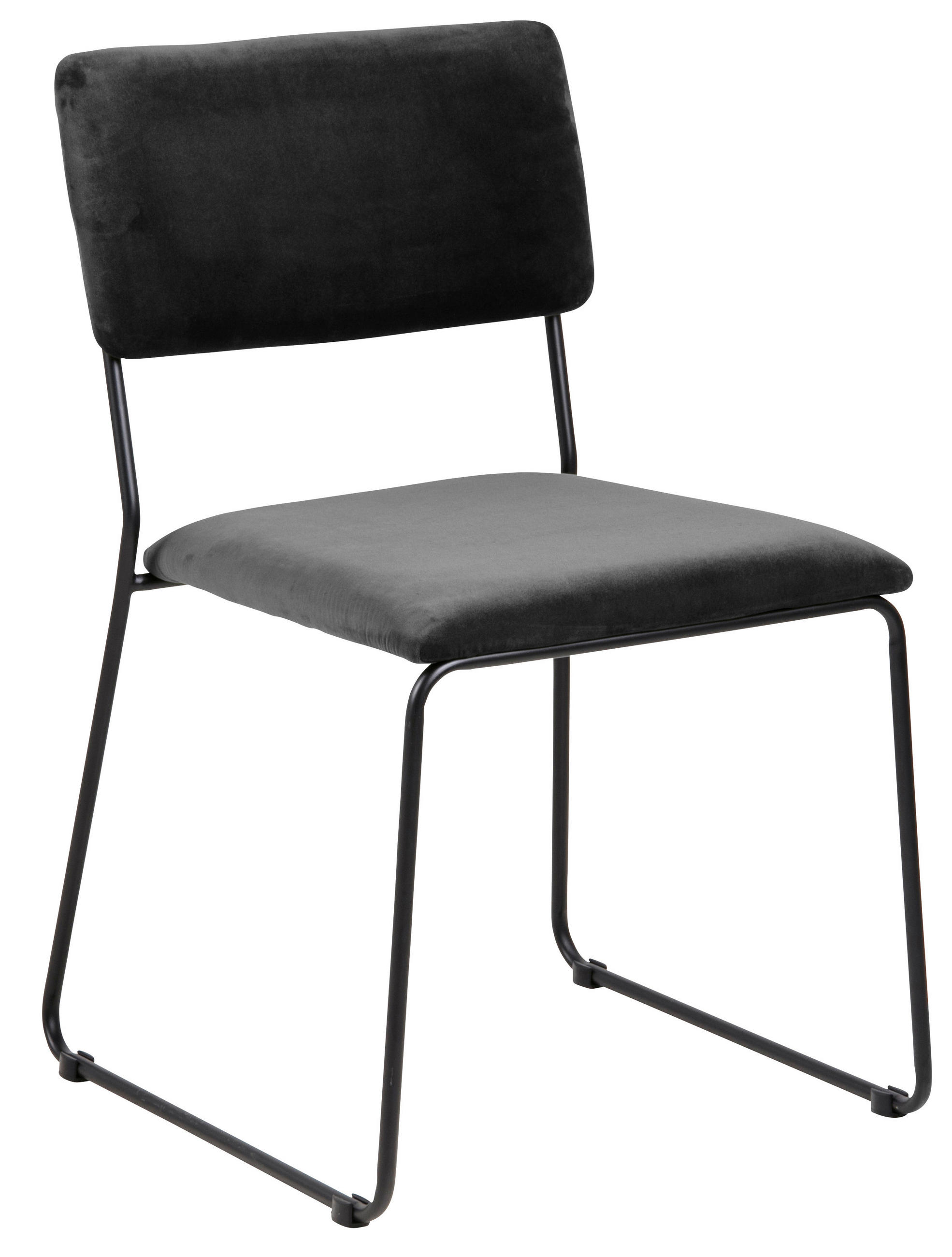 STUHL - Dunkelgrau/Schwarz, KONVENTIONELL, Textil/Metall (50/80/53,5cm) - Carryhome