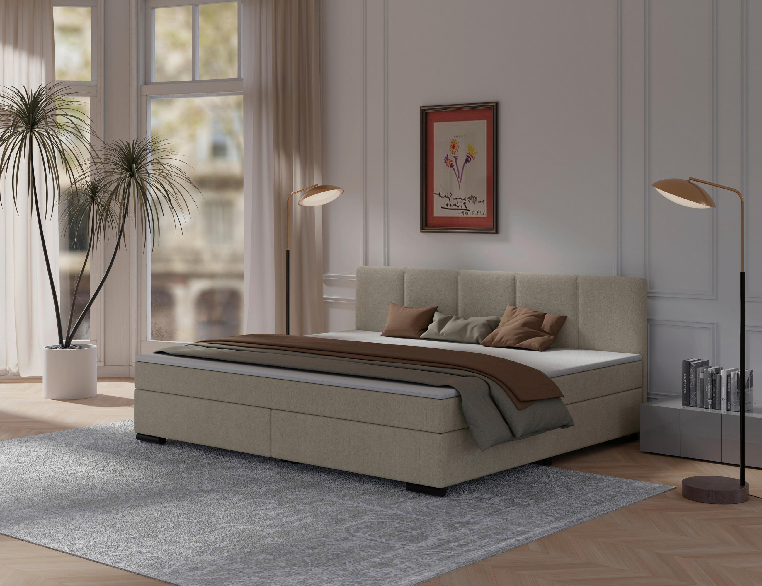 Pat Boxspring, 240/200 cm, bej