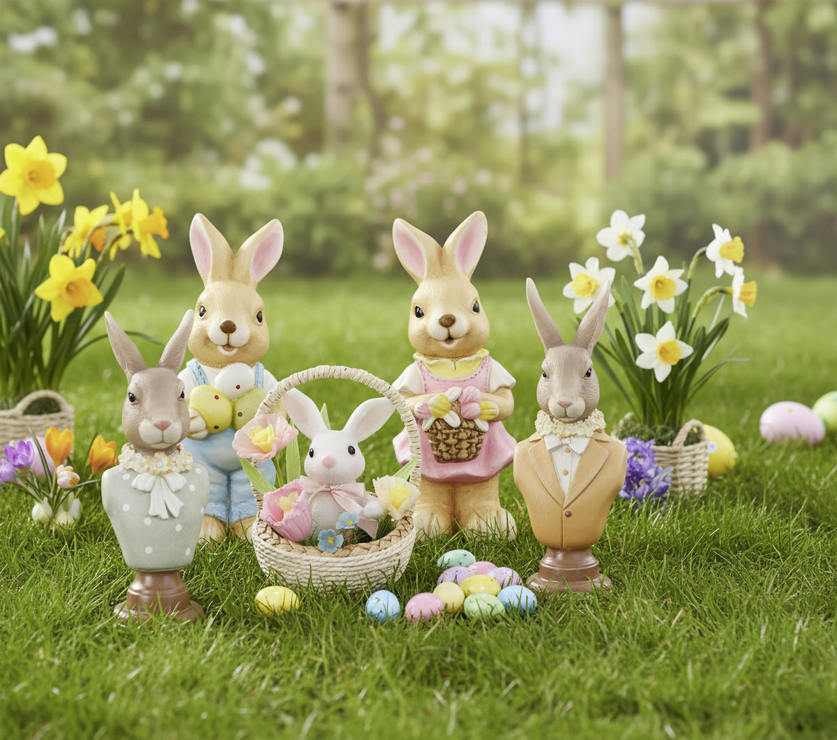 DEKOHASE - Blau/Gelb, LIFESTYLE, Stein (16,5/41,5/14,5cm)