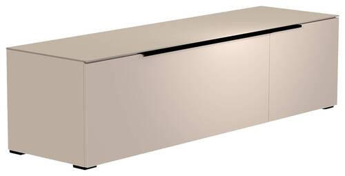 LOWBOARD in 160/43/45 cm - Sandfarben/Schwarz, Design, Glas/Holzwerkstoff (160/43/45cm) - Moderano