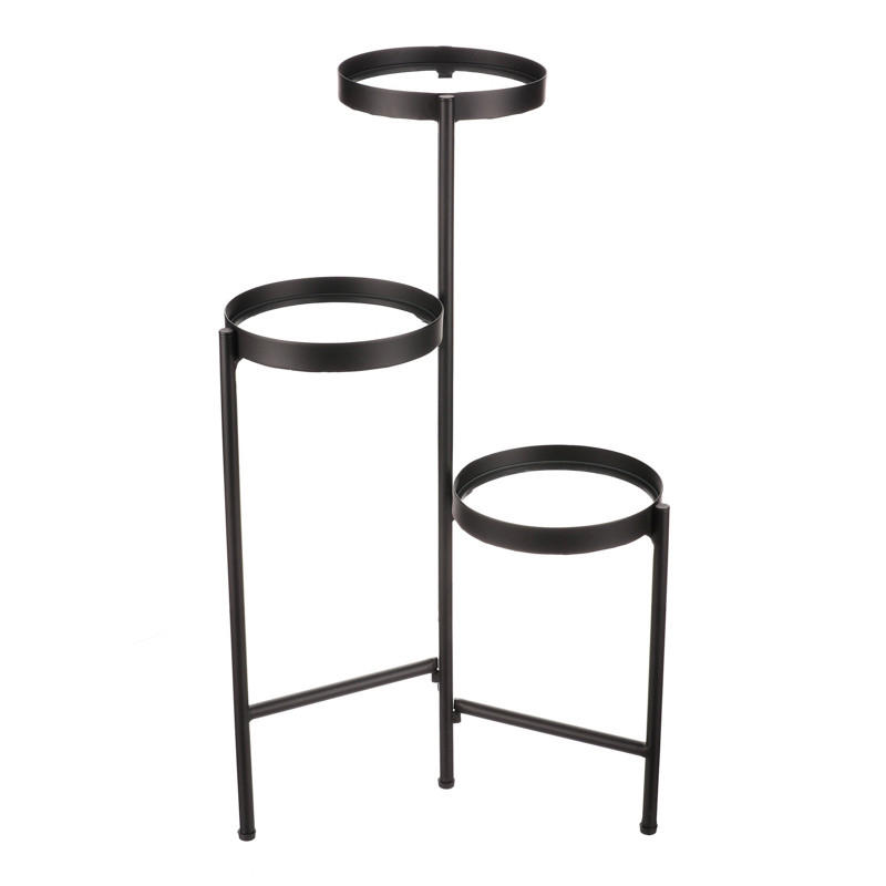 STOJAN NA KVETY, čierna - čierna, Basics, kov/sklo (40/31/64cm)
