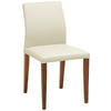 STUHL Echtleder Beige  - Beige/Walnussfarben, MODERN, Leder (47,5/87/57,5cm) - Livetastic