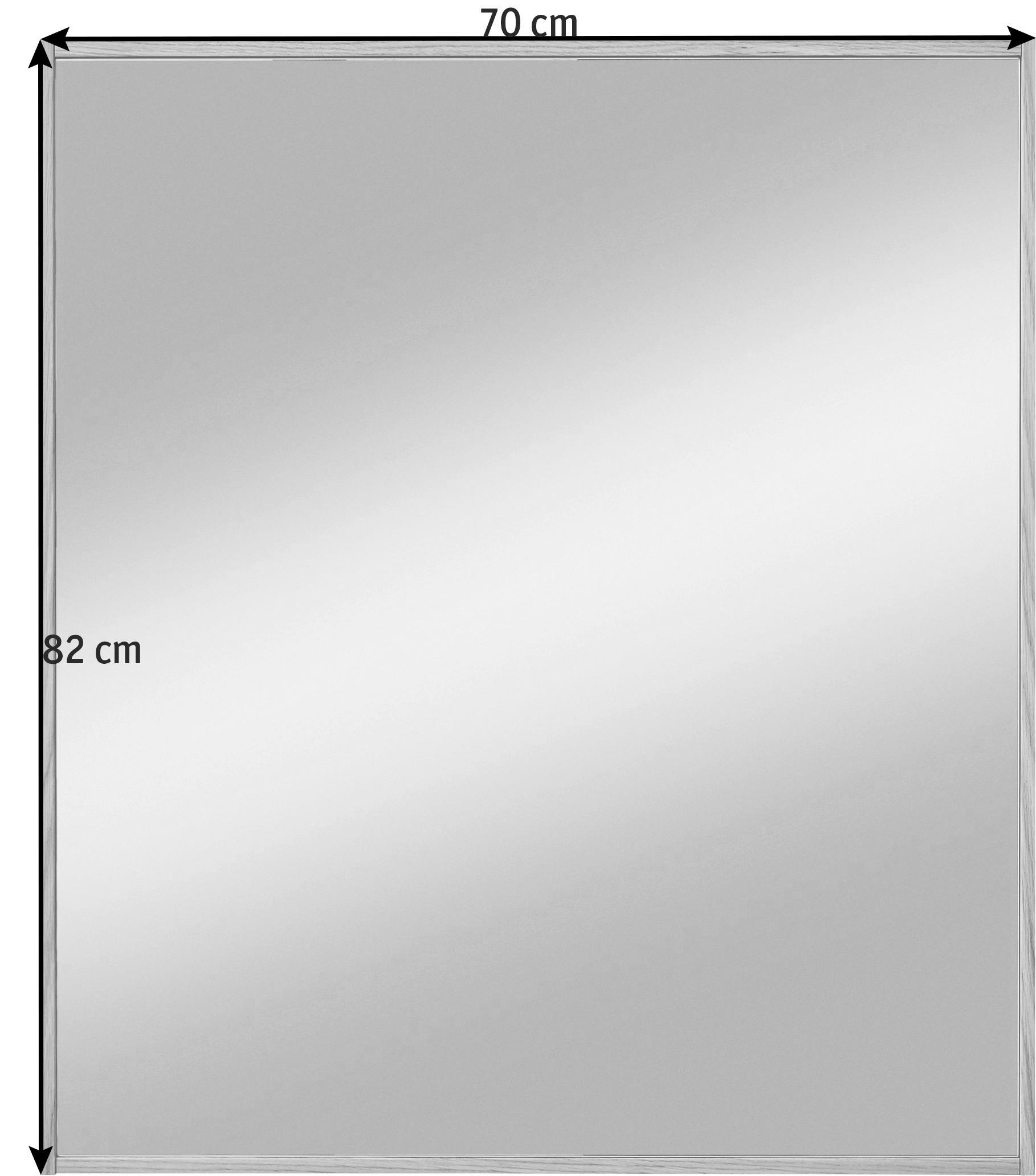WANDSPIEGEL 84/82/1,5 cm  - Eiche Bianco/Eichefarben, Design, Glas/Holz (84/82/1,5cm)