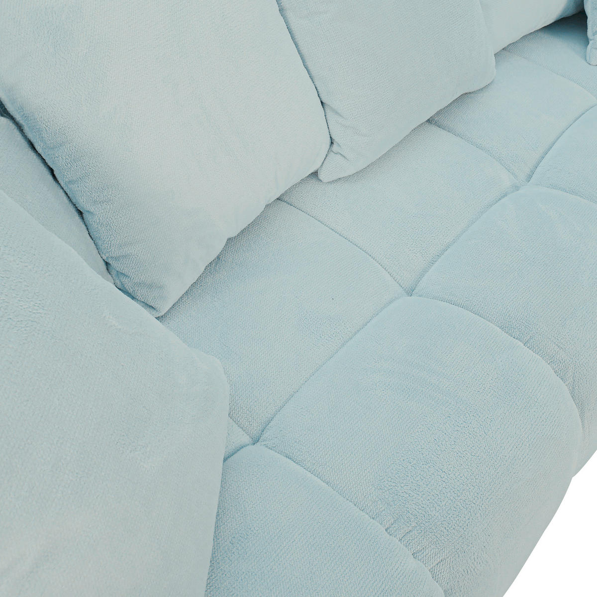 ECKSOFA Mintgrün Plüsch  - Dunkelbraun/Mintgrün, KONVENTIONELL, Holz/Textil (288/190cm) - Carryhome