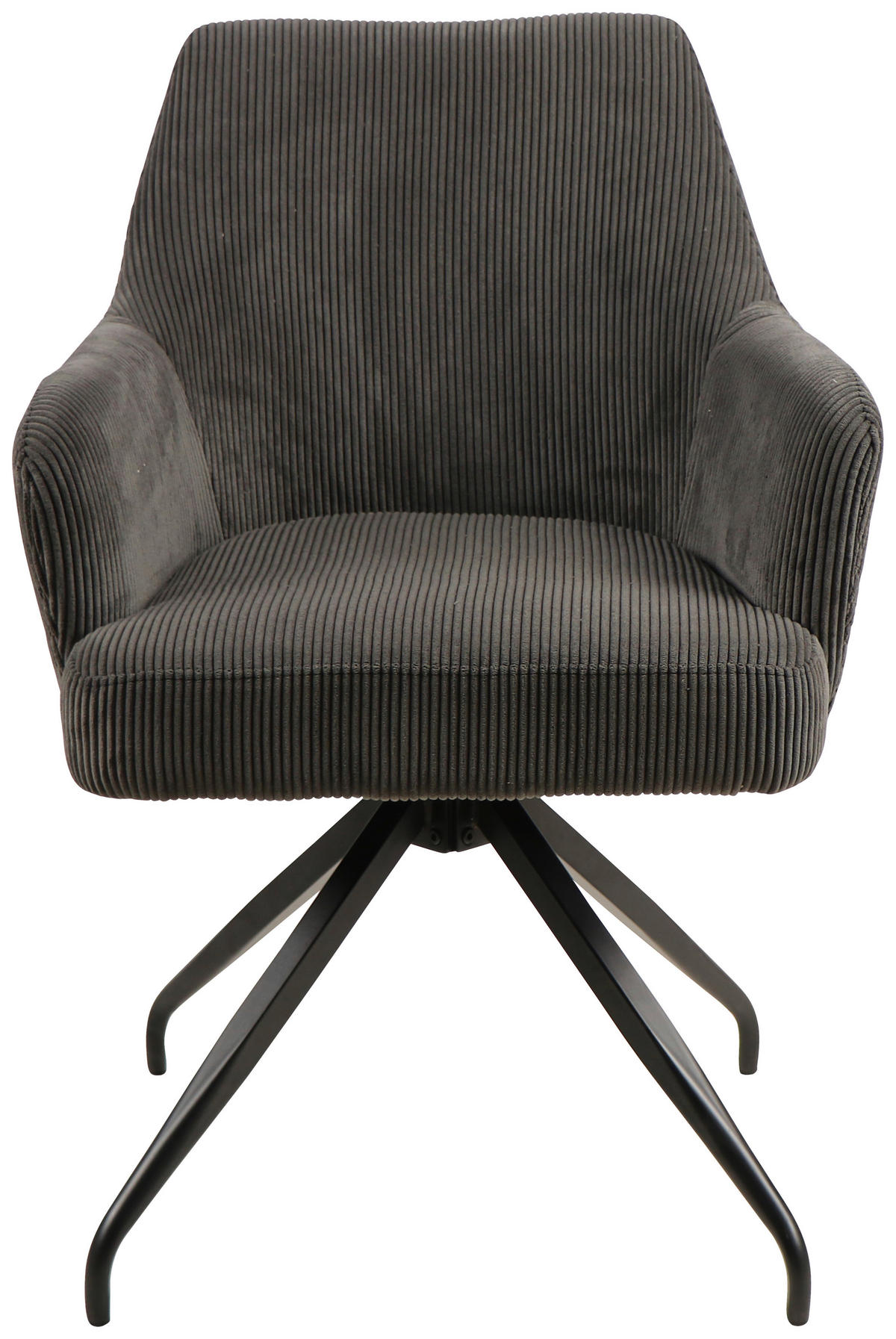 ARMLEHNSTUHL  in Eisen Cord  - Schwarz/Grau, MODERN, Holz/Textil (57/86/65cm) - MID.YOU