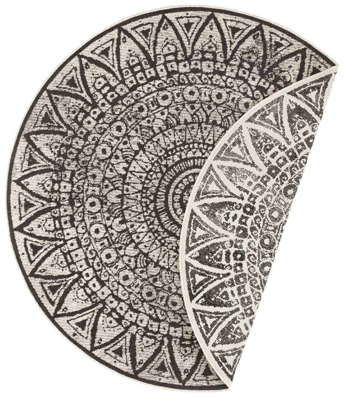 FLACHWEBETEPPICH 200 cm Nora Creme, Schwarz  - Creme/Schwarz, Design, Kunststoff (200cm)