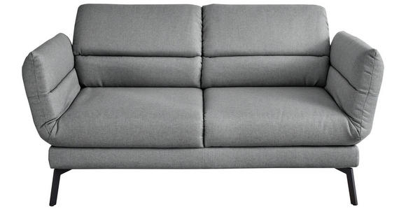 2-SITZER-SOFA Flachgewebe Grau - Schwarz/Grau, Design, Textil/Metall (178-226/83-113/96-177cm) - Dieter Knoll