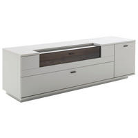 LOWBOARD Weiß, Eichefarben  195/60/50 cm  - Eichefarben/Anthrazit, Design, Glas/Holzwerkstoff (195/60/50cm) - Stylife