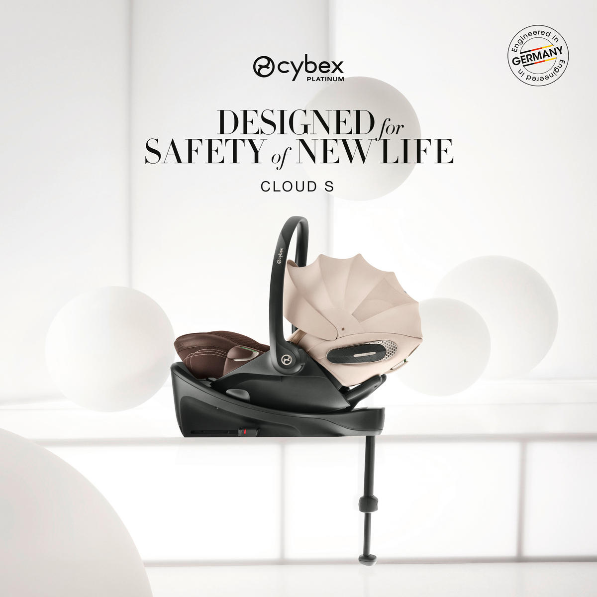BABYSCHALE  Cloud S Style Amber Brown  - Hellbraun, Basics, Kunststoff/Textil (72/44/37,5cm) - cybex PLATINUM