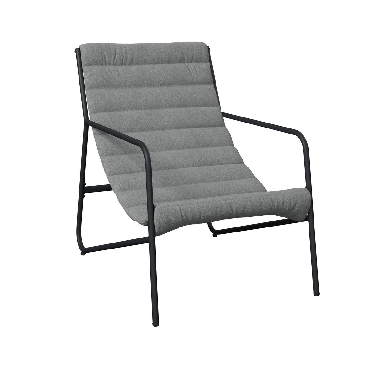 SESSELSET in Webstoff Anthrazit, Grau  - Anthrazit/Grau, Basics, Textil/Metall (61/78,5/87.5cm) - Ambia Garden