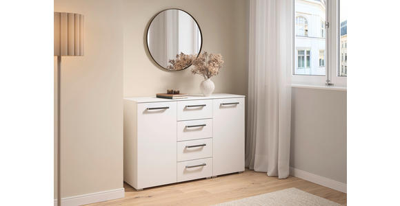KOMMODE , 120/81/42 cm, 4 Schublade(n)  - Edelstahlfarben/Alufarben, Basics, Holzwerkstoff/Kunststoff (120/81/42cm) - Xora