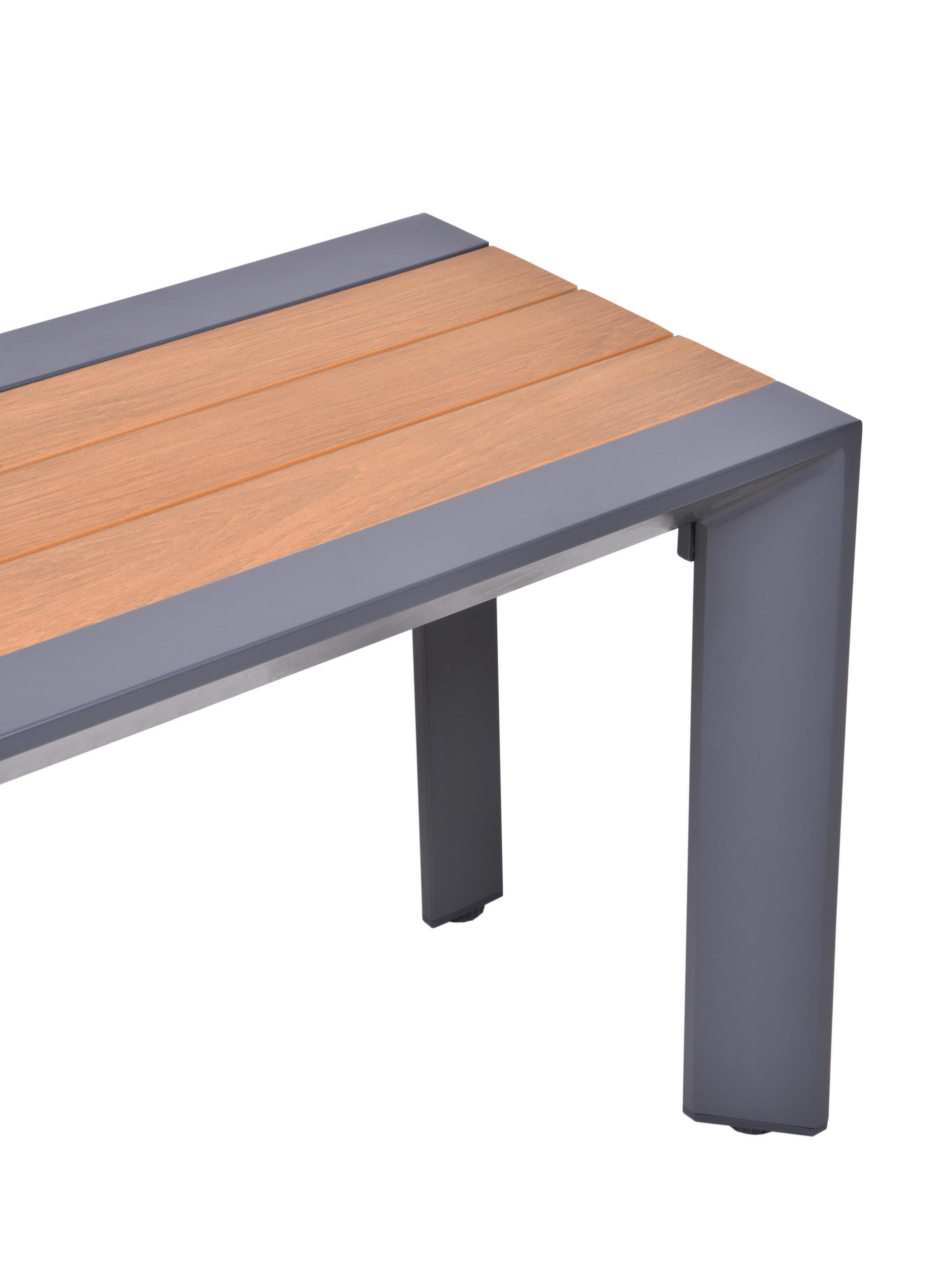 GARTENBANK 180/44/35,5 cm  Aluminium  - Anthrazit/Braun, Basics, Kunststoff/Metall (180/44/35,5cm) - Gardenson