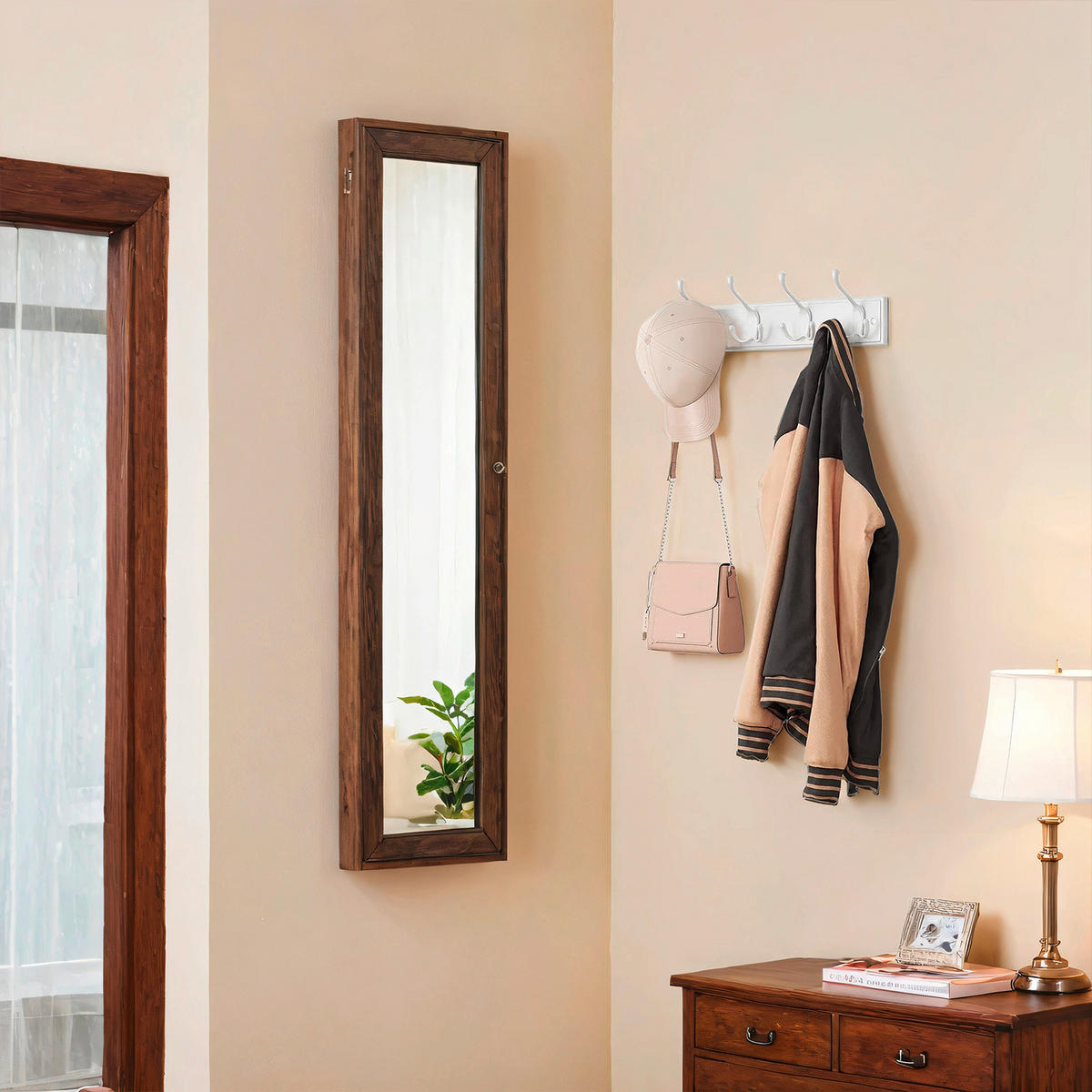 WANDGARDEROBE  in Weiß  - Weiß, Basics, Holzwerkstoff/Metall (40/7cm)