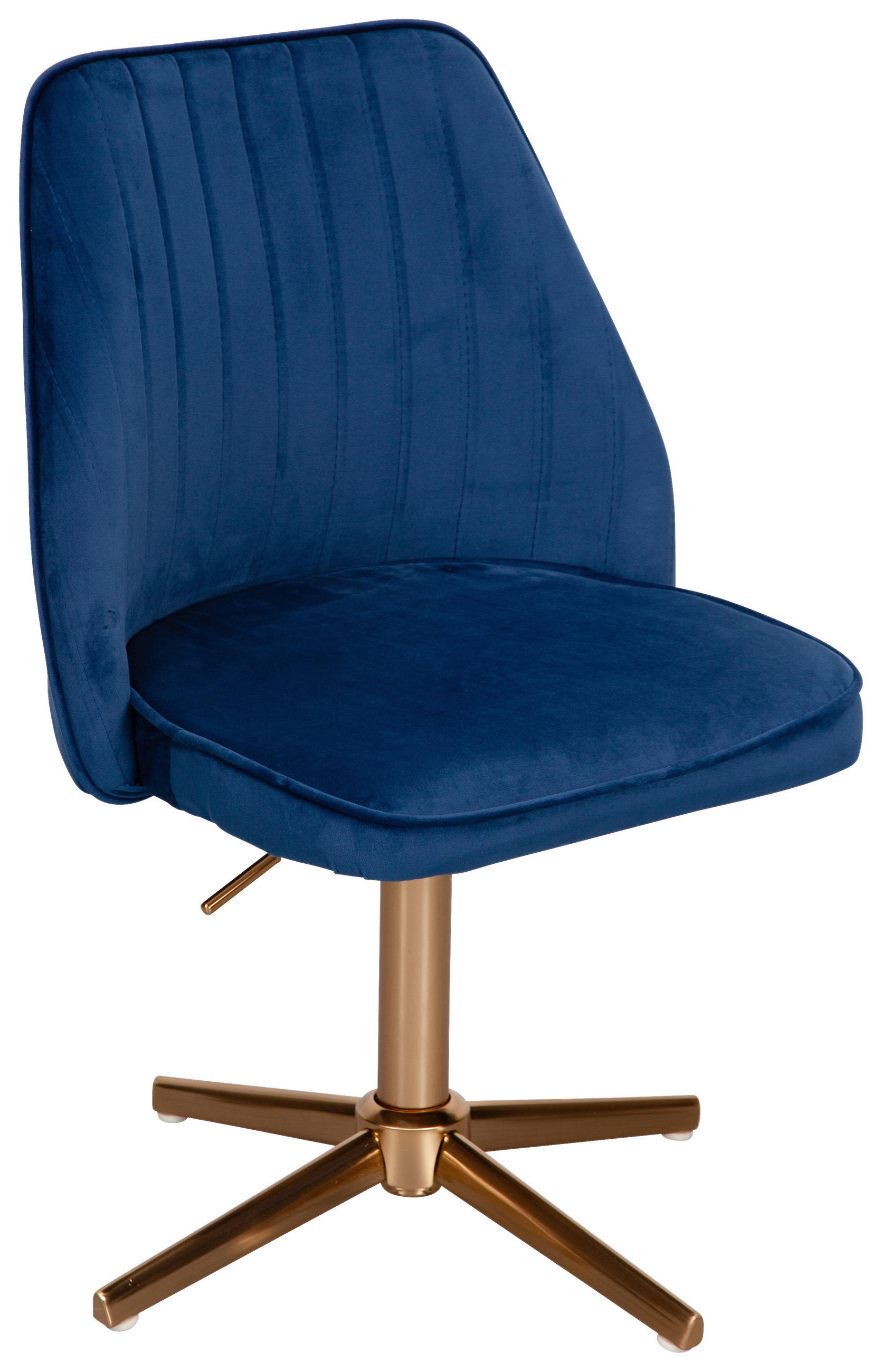 STUHL - Blau/Goldfarben, KONVENTIONELL (60/100/60cm) - MID.YOU