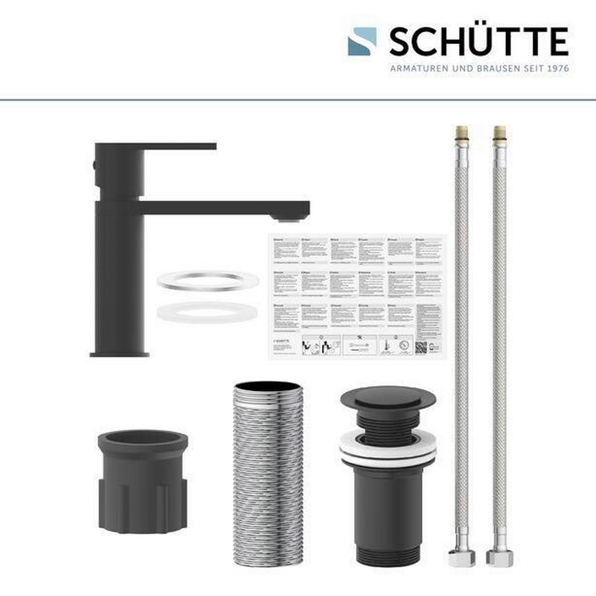 WASCHTISCHARMATUR 5/18/18 cm  - Schwarz, Basics, Metall (5/18/18cm) - Schütte