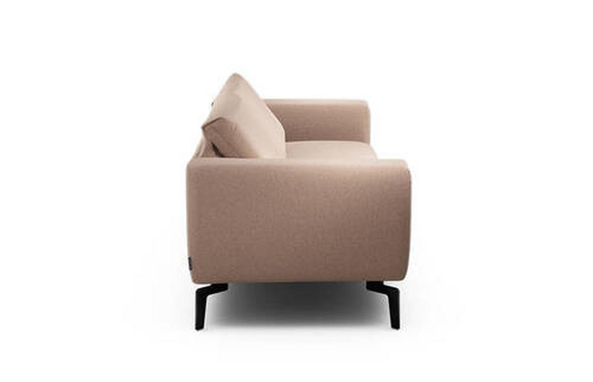 2,5-SITZER Chenille Rosa  - Schwarz/Rosa, Design, Textil/Metall (220/86/86-94cm) - SENSOO