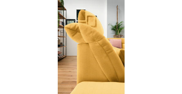 WOHNLANDSCHAFT  in Mikrofaser Gelb  - Chromfarben/Gelb, Design, Kunststoff/Textil (204/350/211cm) - Xora
