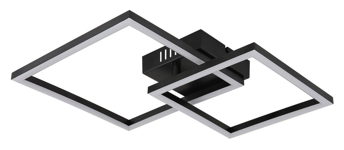 LED-DECKENLEUCHTE    48,8/35,3/6,4 cm  - Opal/Schwarz, Design, Kunststoff (48,8/35,3/6,4cm) - Globo
