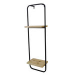 WANDREGAL Tanne massiv Schwarz  - Schwarz, Basics, Holz/Metall (24/15/80cm) - Ambia Home