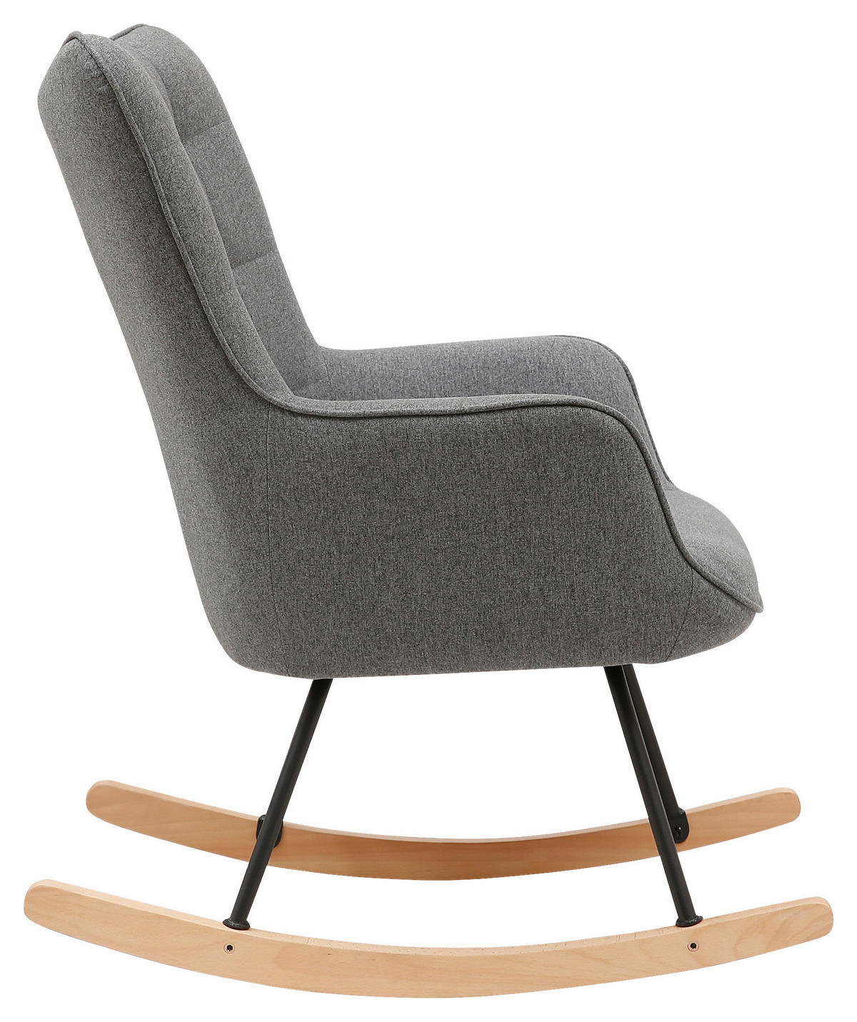 SCHAUKELSESSEL Webstoff Grau    - Buchefarben/Schwarz, MODERN, Holz/Textil (72/92/92cm) - MID.YOU